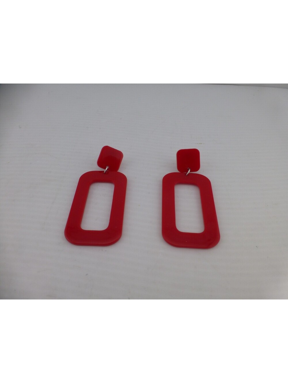 Red Acrylic Dangle Earrings Geometric Statement Fashion Post Drop Earrings F4